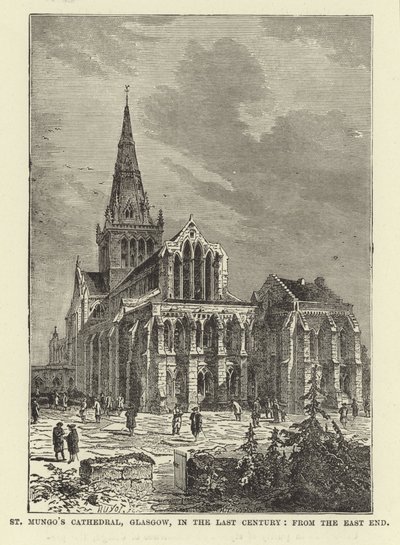 Kathedrale von St. Mungo, Glasgow, im letzten Jahrhundert, vom Ostende von English School