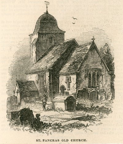 Alte St. Pancras Kirche, London von English School