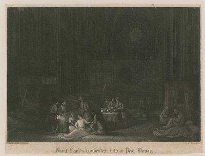 St. Pauls in ein Pesthaus umgewandelt von English School