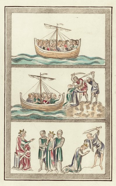 Heilige Ursula mit ihren jungfräulichen Gefährtinnen, Martyrium der Heiligen Ursula, Martyrium des Heiligen Alban von English School