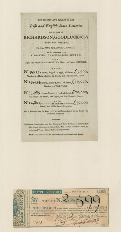 Staatslotterie, 1812 von English School