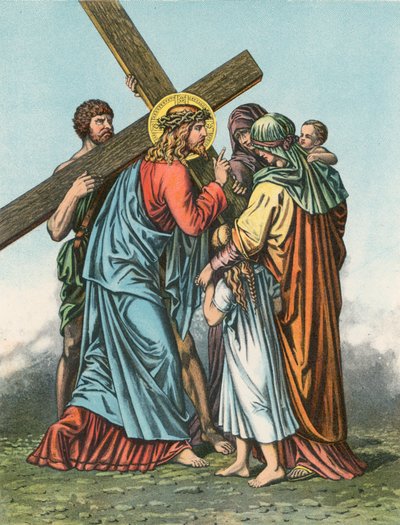 Station VIII Christus tröstet die Frauen von Jerusalem, die über ihn weinten von English School