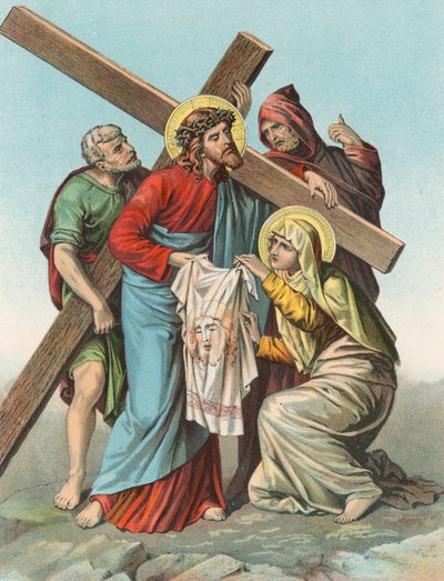 Station VI: Veronika reicht Christus ein Schweißtuch von English School