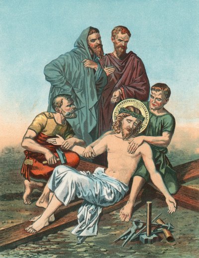 Station XI: Jesus wird ans Kreuz genagelt von English School