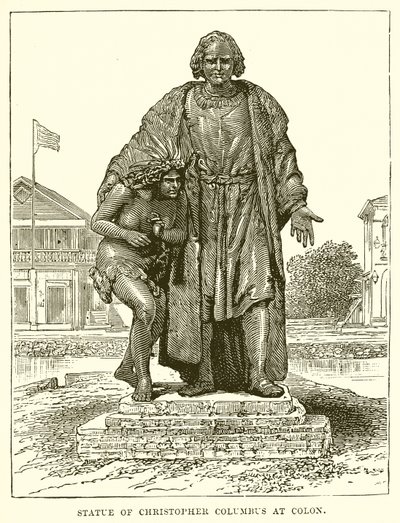Statue von Christoph Kolumbus in Colon von English School