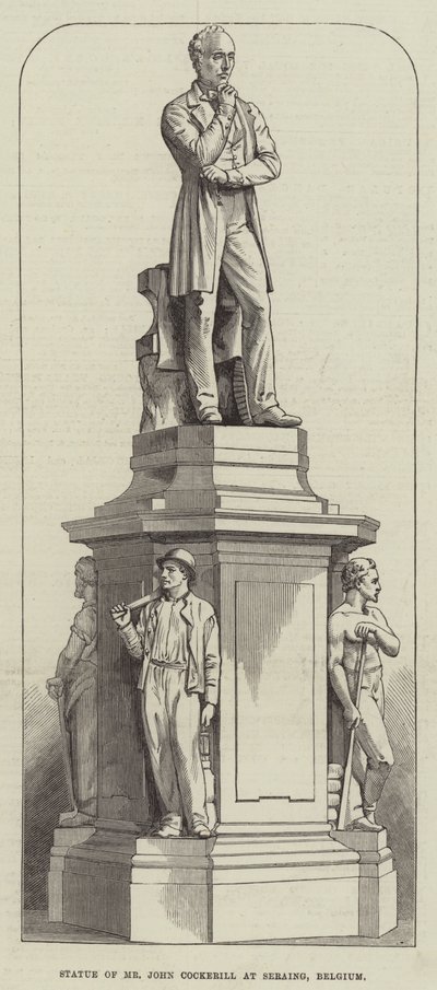 Statue von Mr. John Cockerill in Seraing, Belgien (Gravur) von English School