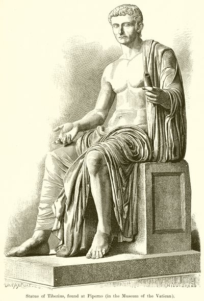 Statue von Tiberius, gefunden in Piperno von English School
