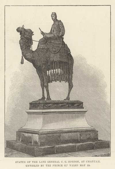 Statue des verstorbenen Generals C. G. Gordon in Chatham, enthüllt vom Prinzen von Wales von English School