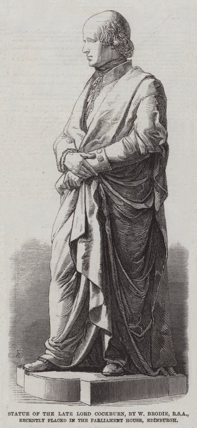 Statue des verstorbenen Lord Cockburn, von W. Brodie, RSA, kürzlich im Parlamentshaus in Edinburgh aufgestellt von English School