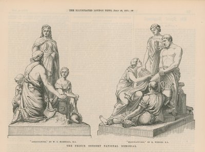 Statuen, die Landwirtschaft und Manufakturen darstellen von English School