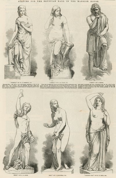 Statuen für die ägyptische Halle im Mansion House von English School