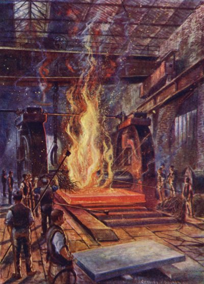 Stahlwalzen (Farblithografie) von English School