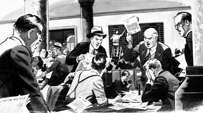 Börsenmaklerbüro während des Wall Street Crashs von 1929 von English School