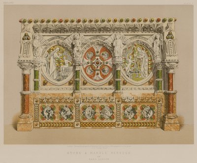 Stein- und Marmorreredos von Earp, London von English School