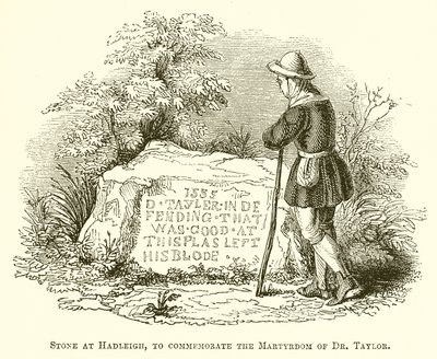 Stein in Hadleigh zur Erinnerung an das Martyrium von Dr. Taylor von English School