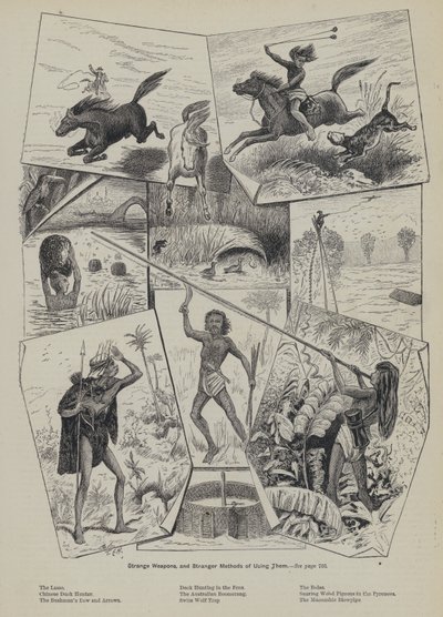 Seltsame Waffen und seltsamere Methoden, sie zu benutzen (Gravur) von English School