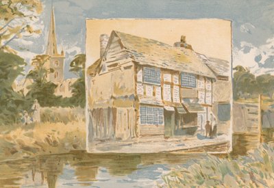 Stratford-on-Avon und Shakespeares Haus vor der Restaurierung von English School
