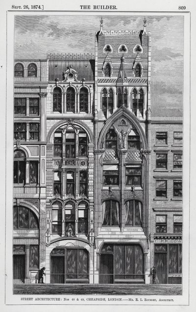 Straßenarchitektur, Nr. 48 und 49, Cheapside, London von English School