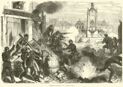 Straßenkämpfe in Châteaudun, Oktober 1870 von English School