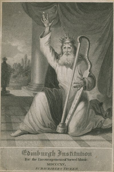 Abonnentenkarte für die Edinburgh Institution zur Förderung der sakralen Musik, 1815 von English School