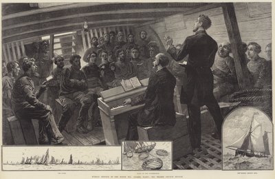 Gottesdienst am Sonntag in der Nordsee-Fischereiflotte, die Thames Church Mission von English School