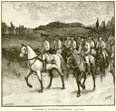 Kapitulation von Burgoyne in Saratoga von English School