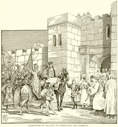Übergabe von Granada an Ferdinand und Isabella von English School