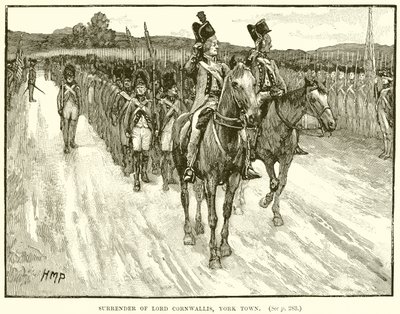 Kapitulation von Lord Cornwallis, York Town von English School