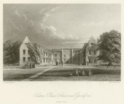 Sutton Place, Send, nahe Guildford, Nordansicht (Stich) von English School