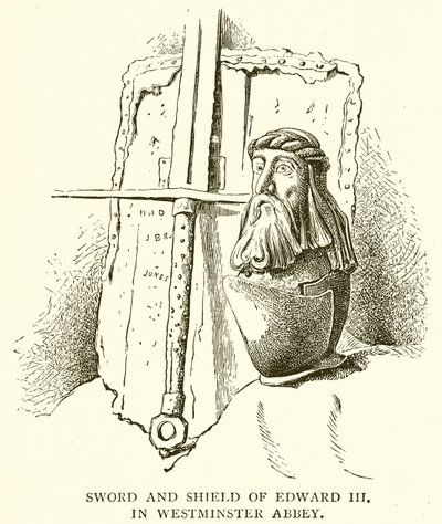 Schwert und Schild von Edward III. in der Westminster Abbey von English School