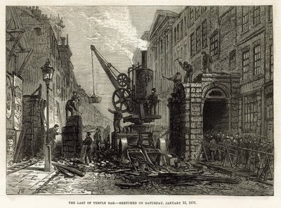 Temple Bar, London. Abriss, 12. Januar 1878 von English School