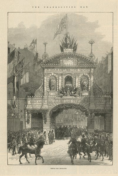 Temple Bar geschmückt am Danktag von English School