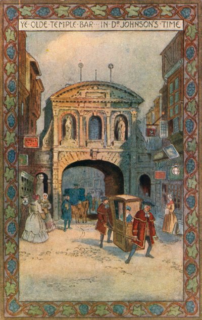 Temple Bar zur Zeit von Dr. Johnson von English School