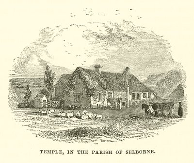 Tempel, in der Gemeinde Selborne (Gravur) von English School