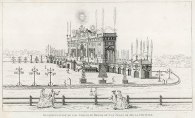 Tempel zu Ehren des Friedens von Aachen 1749 von English School