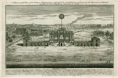 Tempel zu Ehren des Friedens von Aachen 1749 von English School