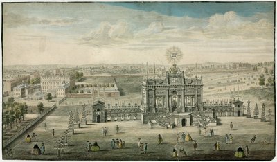 Tempel zu Ehren des Friedens von Aachen 1749 von English School