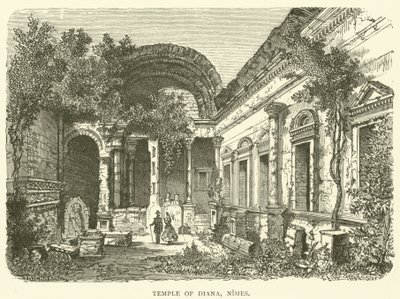 Tempel der Diana, Nimes (Gravur) von English School