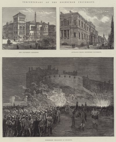 Dreihundertjahrfeier der Universität Edinburgh (Gravur) von English School