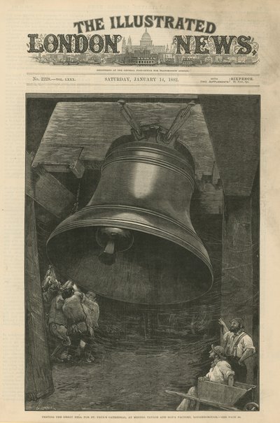 Testen der großen Glocke für die St. Pauls Kathedrale von English School