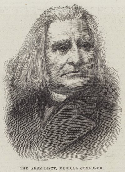 Der Abt Liszt, Musikkomponist (Stich) von English School