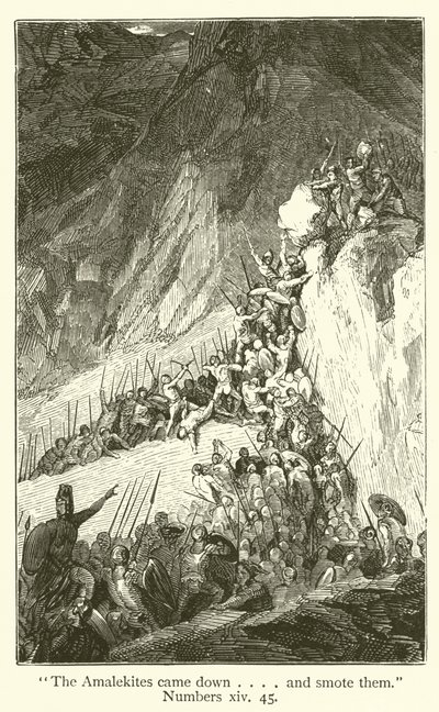 "Die Amalekiter kamen herab... und schlugen sie", Numeri, xiv, 45 von English School