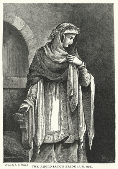 Die angelsächsische Braut, AD 895 (Stich) von English School