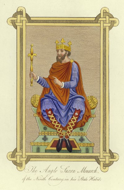 Der angelsächsische Monarch des 9. Jahrhunderts in seiner Staatskleidung von English School