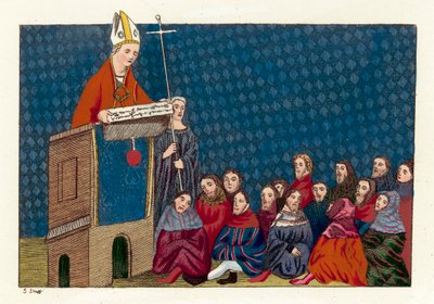 Der Erzbischof von Canterbury predigt dem Volk von English School