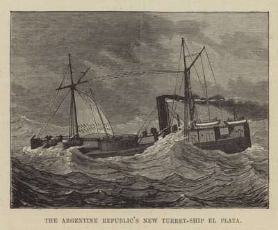 Das neue Turmschiff der Argentinischen Republik, El Plata (Gravur) von English School