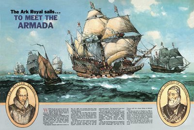Die Ark Royal segelt, um die Armada zu treffen von English School