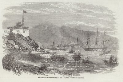 Die Ankunft des britischen Flaggschiffs Calcutta bei den Bogue-Forts von English School