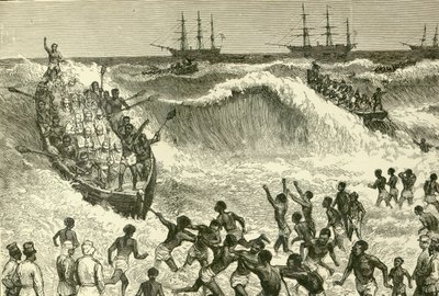 Der Ashantee-Krieg, (Landung der Truppen an der Goldküste) von English School