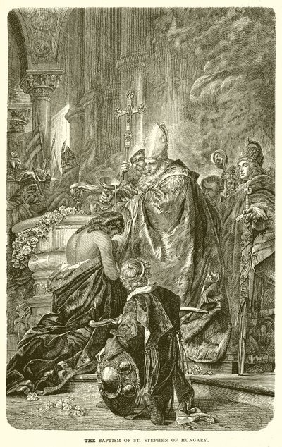 Die Taufe des heiligen Stephan von Ungarn von English School